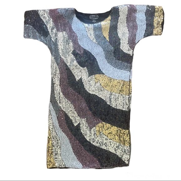 Jean for Joseph Le Bon multicolor sequin silk dress size L - Picture 1 of 16